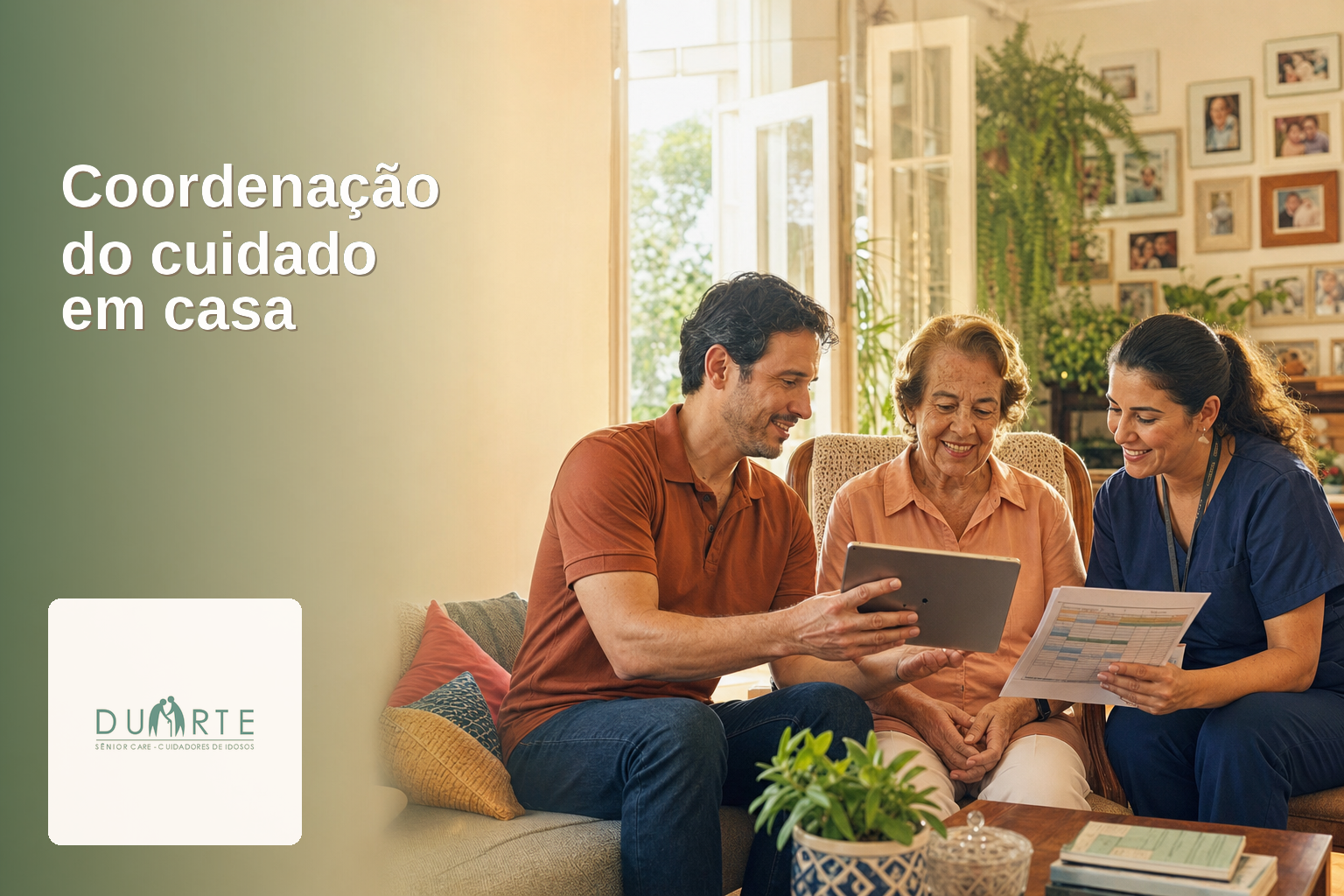 Coordenação do cuidado em casa: família, equipe e rotina conectadas - imagem hero
