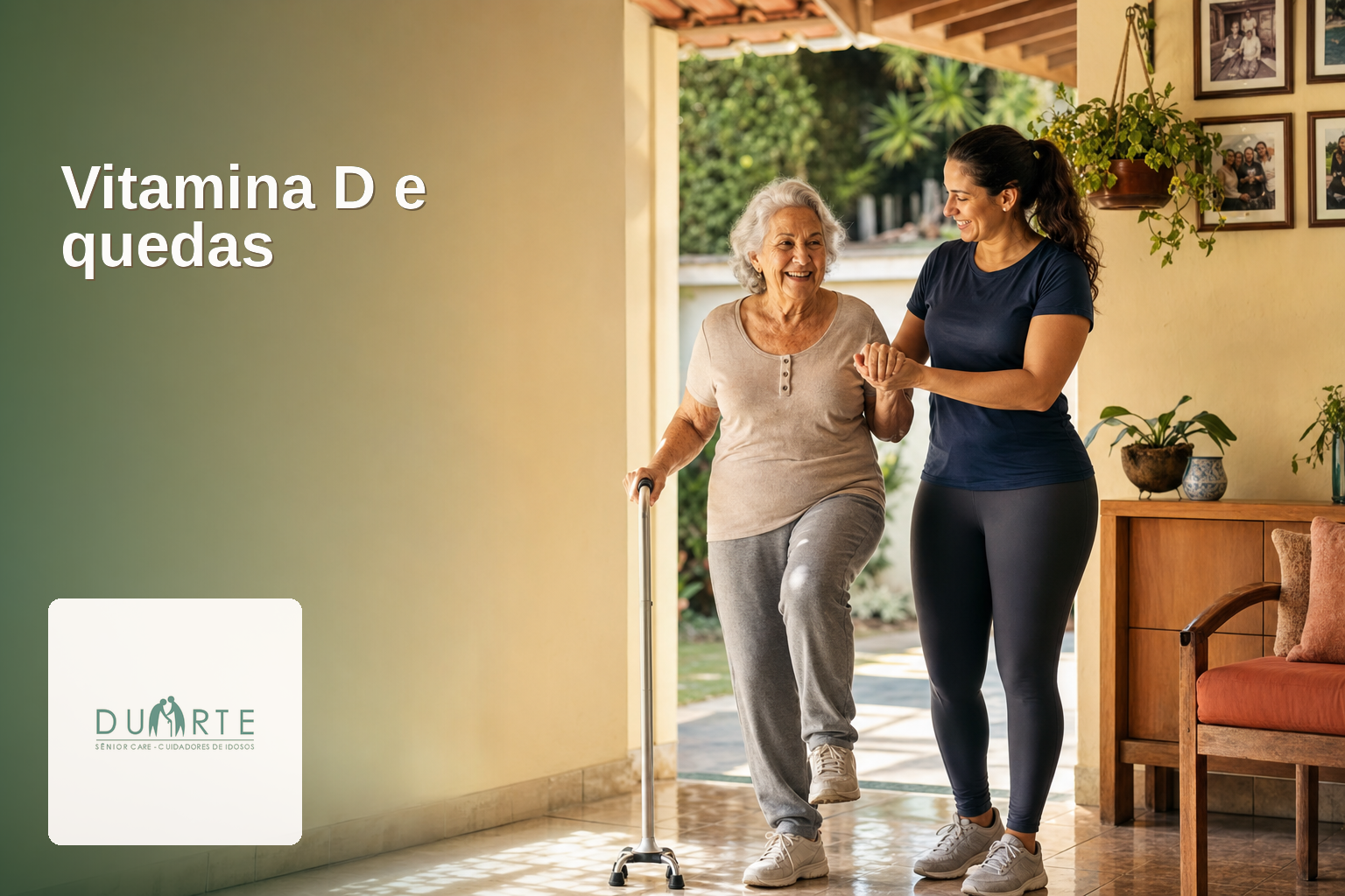 Vitamina D e quedas: fragilidade, músculo e cuidado seguro no envelhecimento - imagem hero